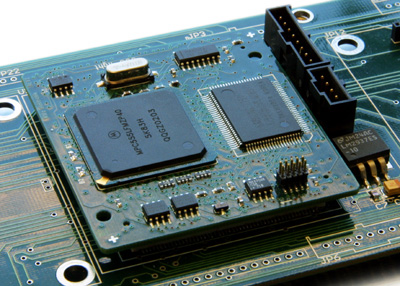 The CPU module: a Motorola MPC 555 [picture]