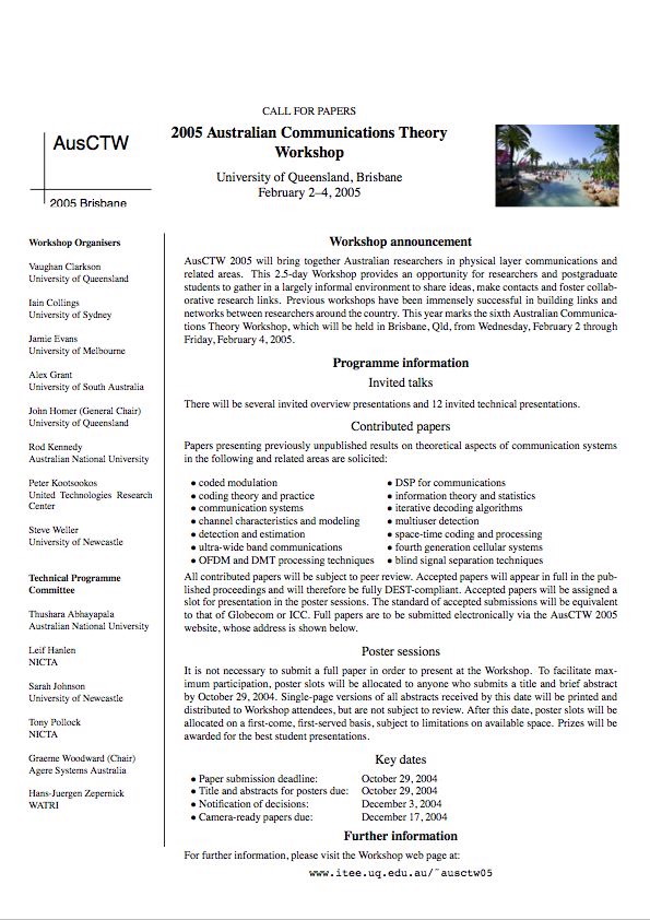 AusCTW call for papers